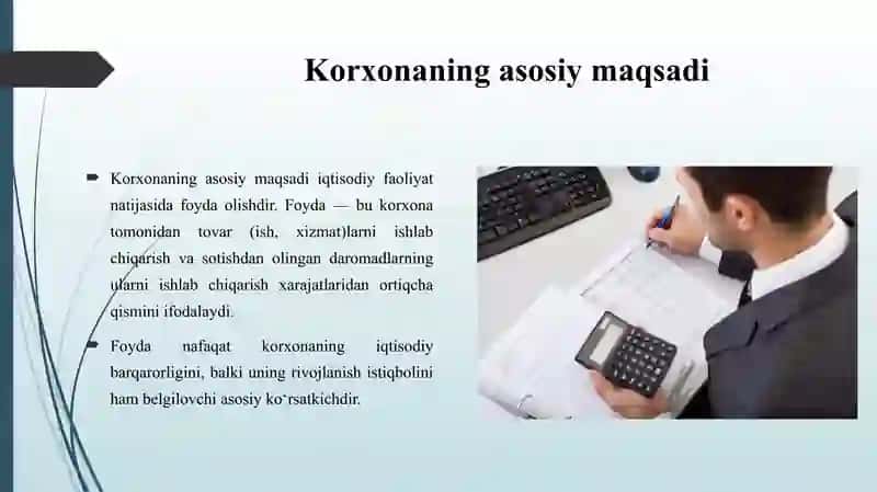 KORXONA FOYDASINING TAQSIMLANISHI VA ISHLATILISHI 3