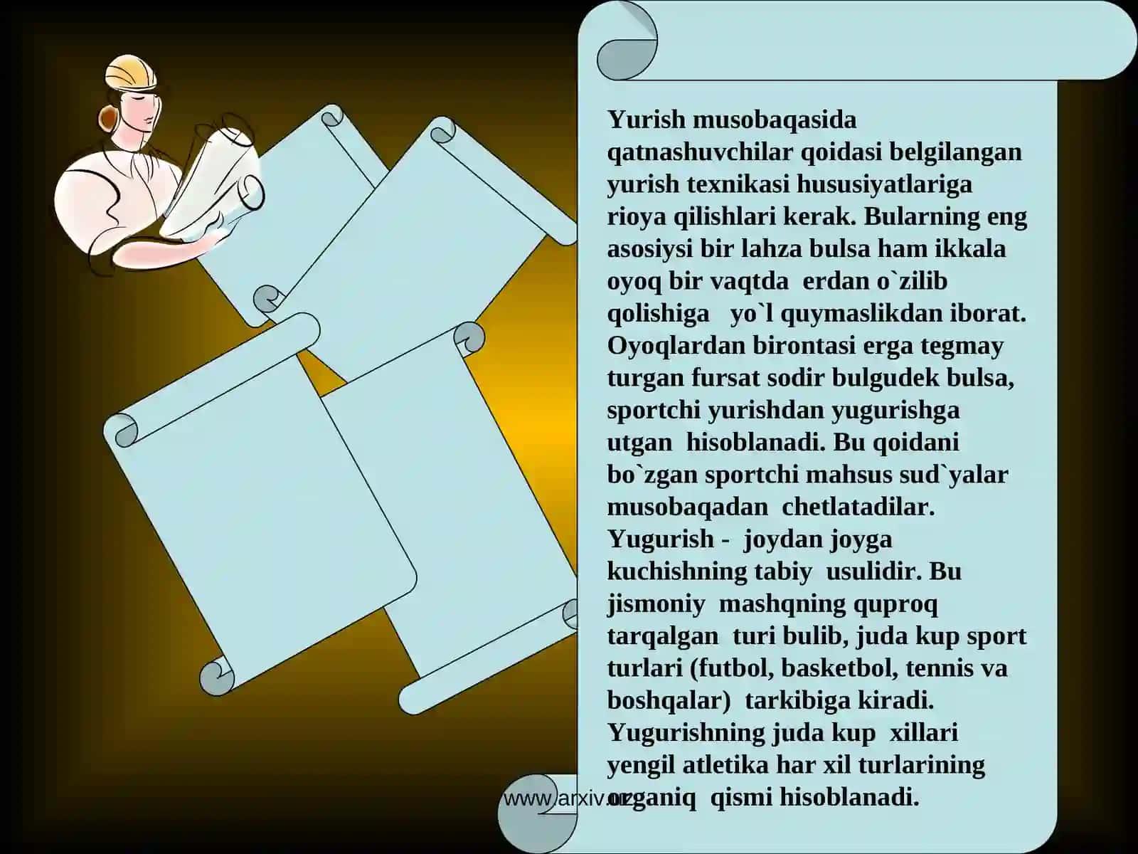 Yurish, yugurish, sakrash va uloqtirish texnikasi 3