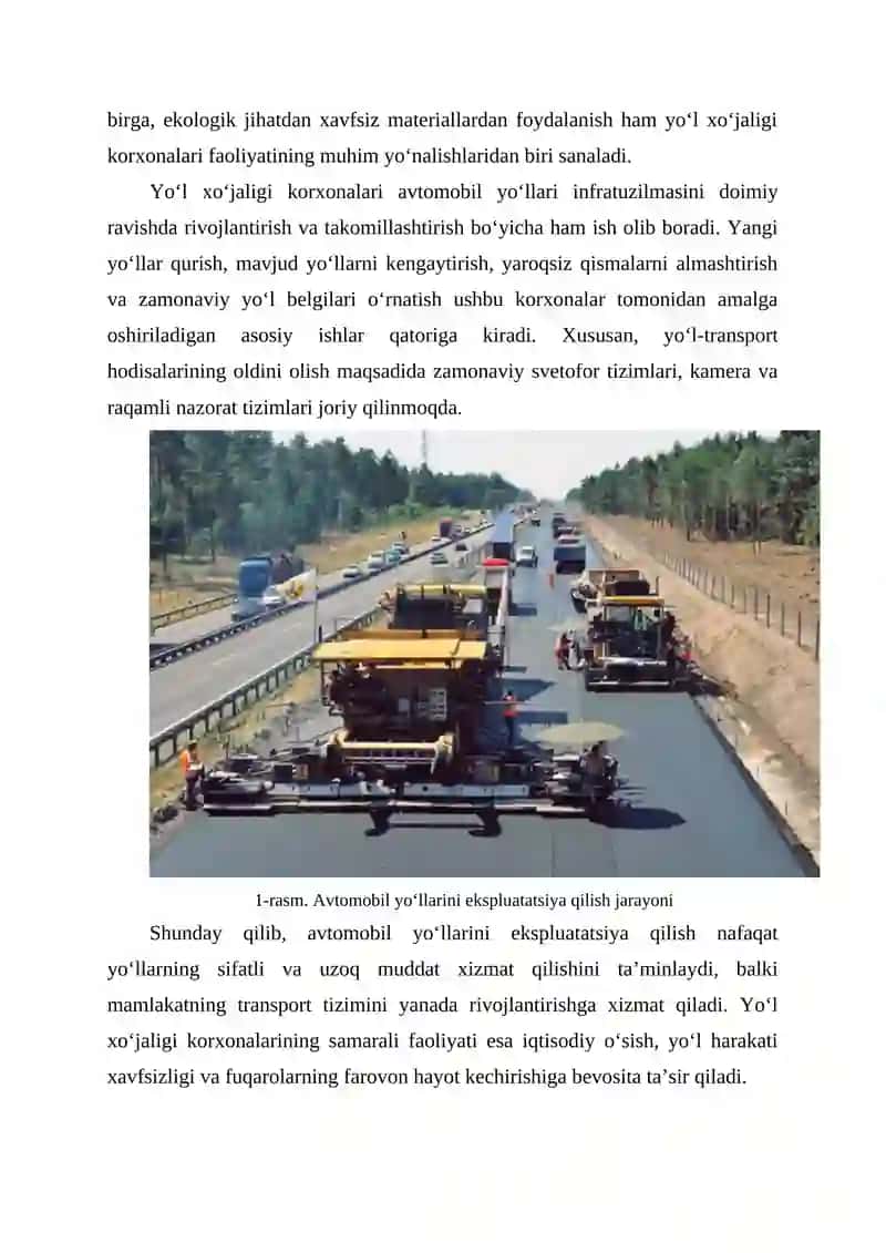 Avtomobil yo‘llarini ekspluatatsiya qilish 3