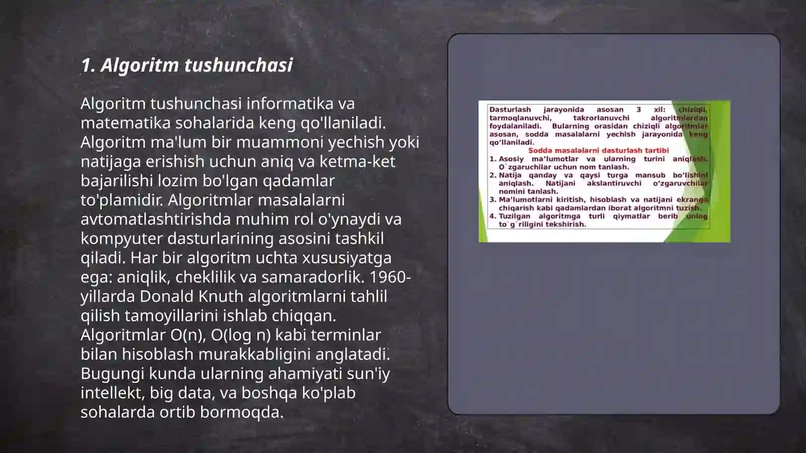 Algoritm tushunchasi va ulardan foydalanish 3