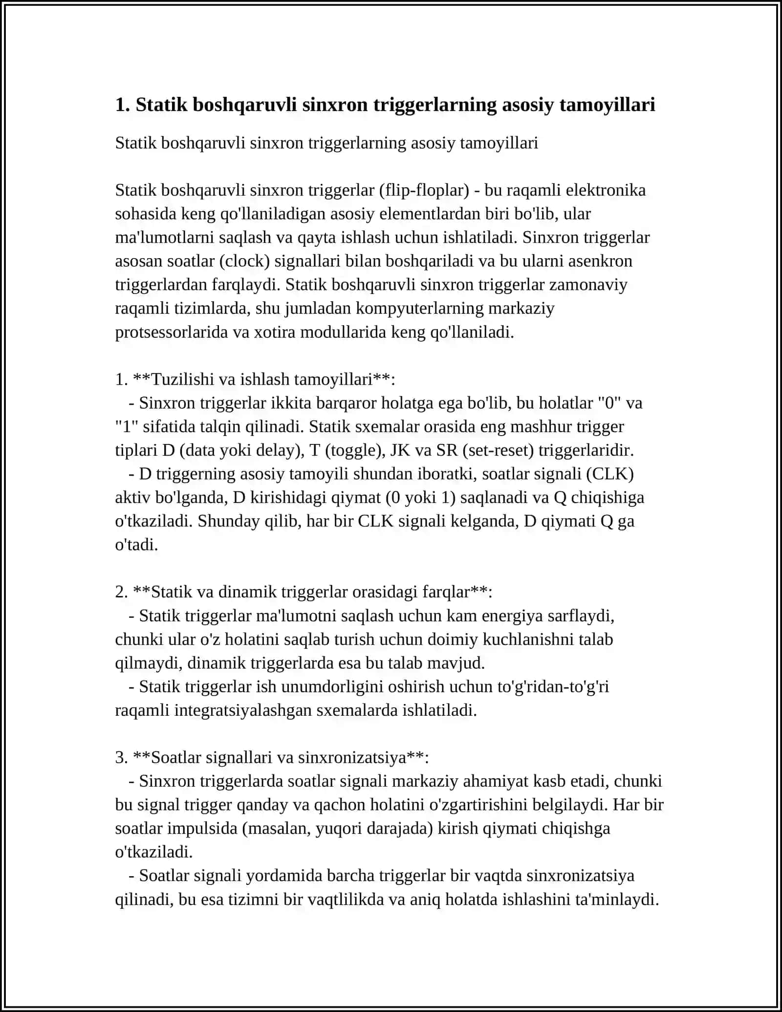 STATIK BOSHQARUVLI SINXRON TRIGGERLAR 3