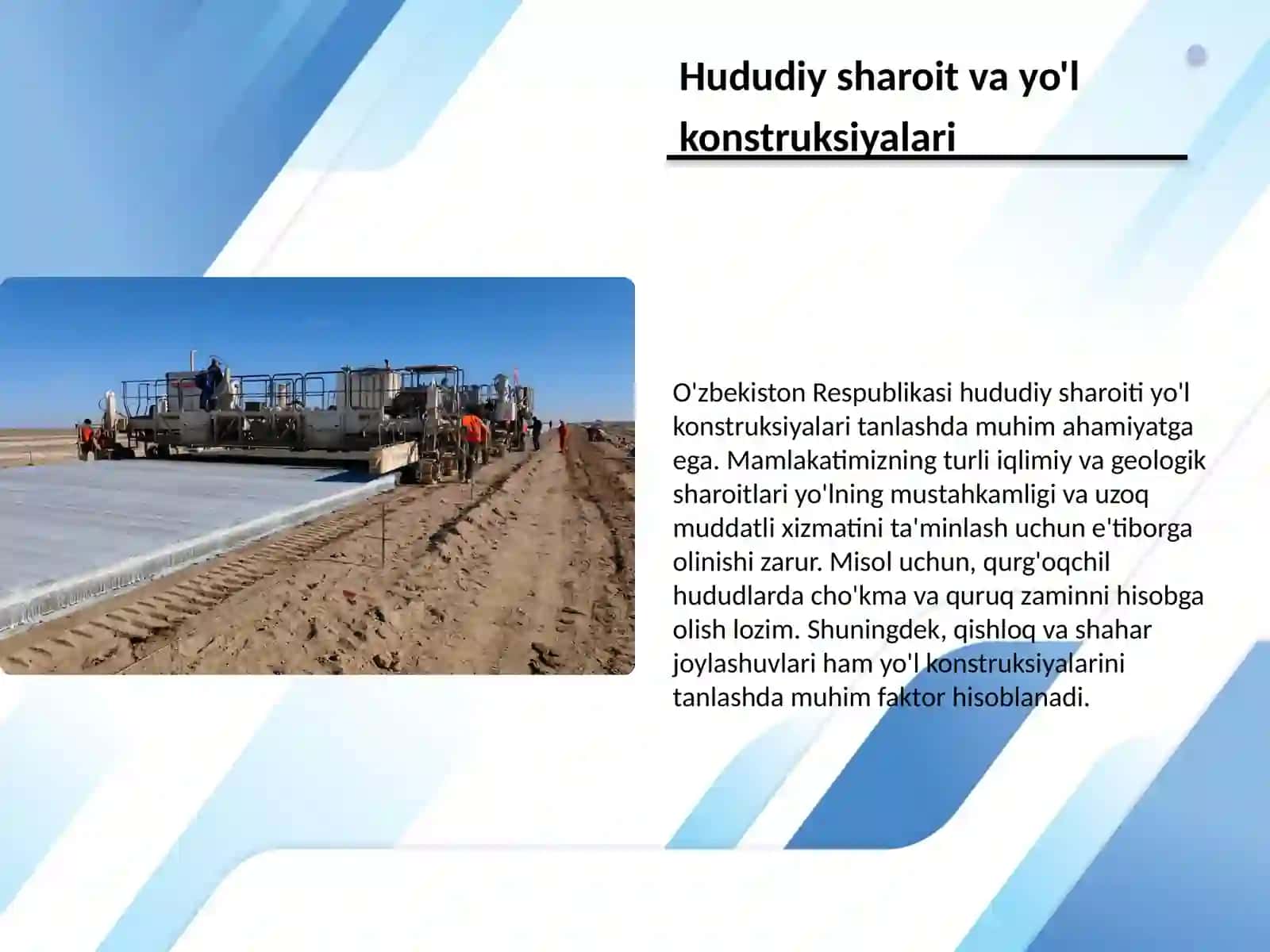 O'zbekiston Respublikasi Hududiy Sharoitidagi Yol Tushmalari va Sharoitlar 3