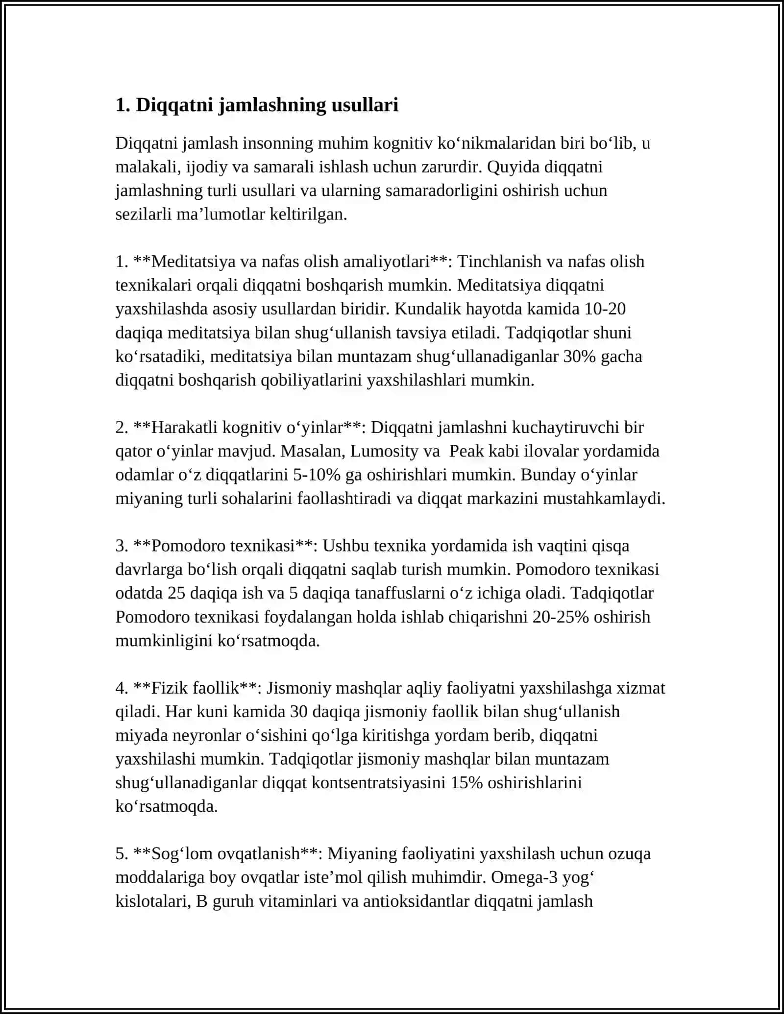 DIQQAT, SEZGI VA XOTIRA 3