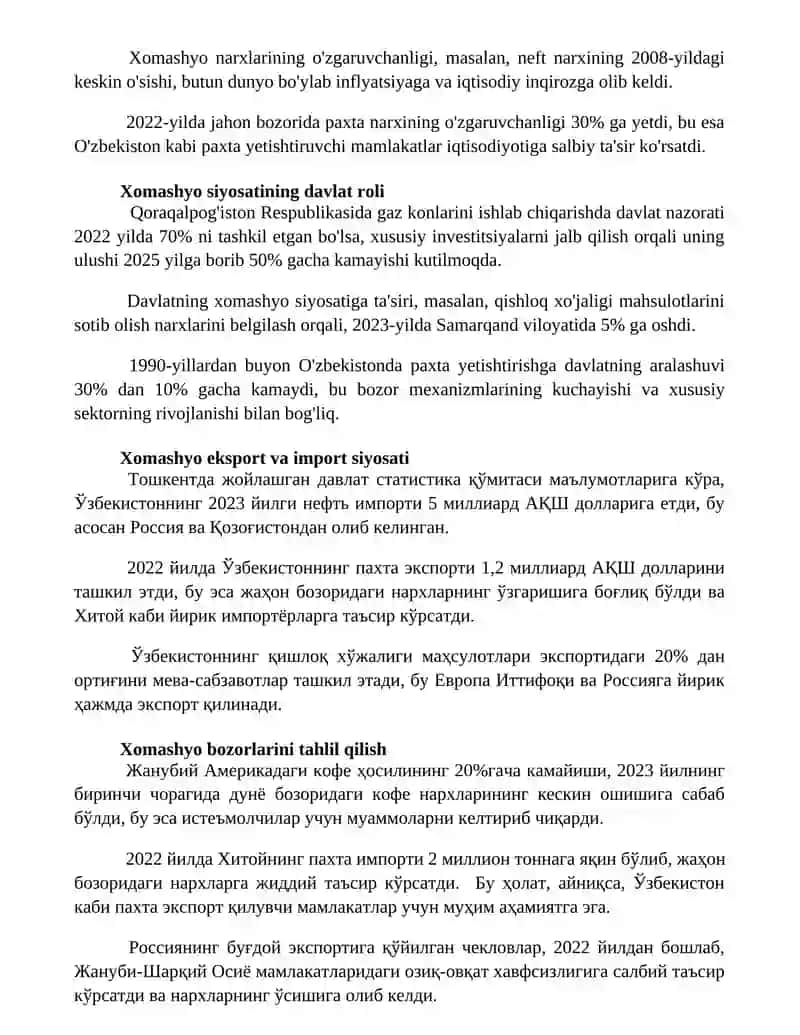Tovar siyosati 3