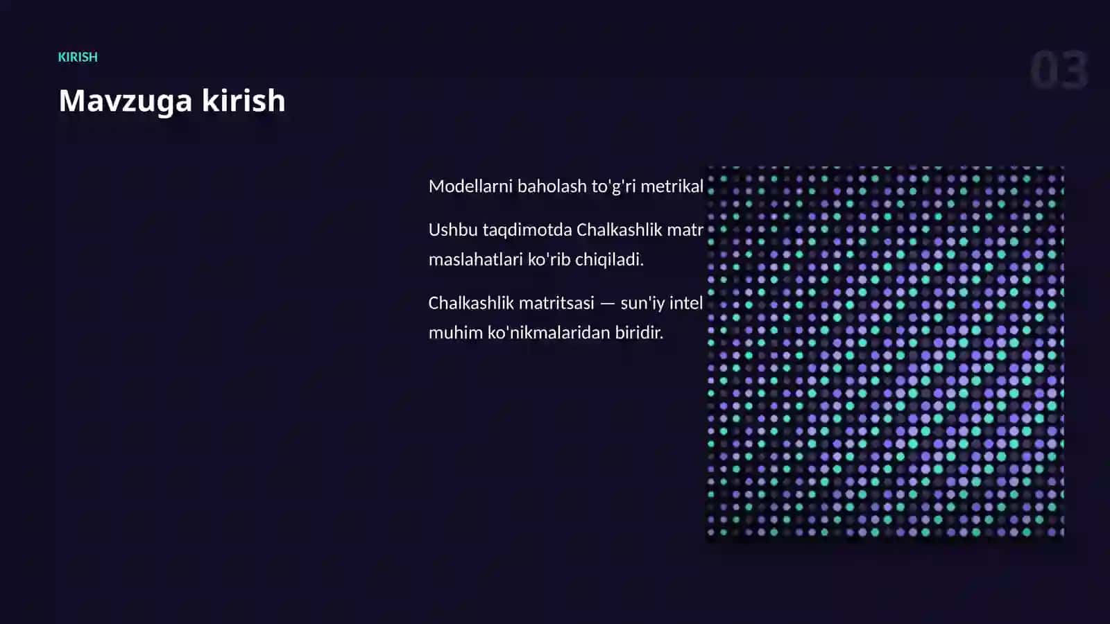 Chalkashlik matritsasi 3