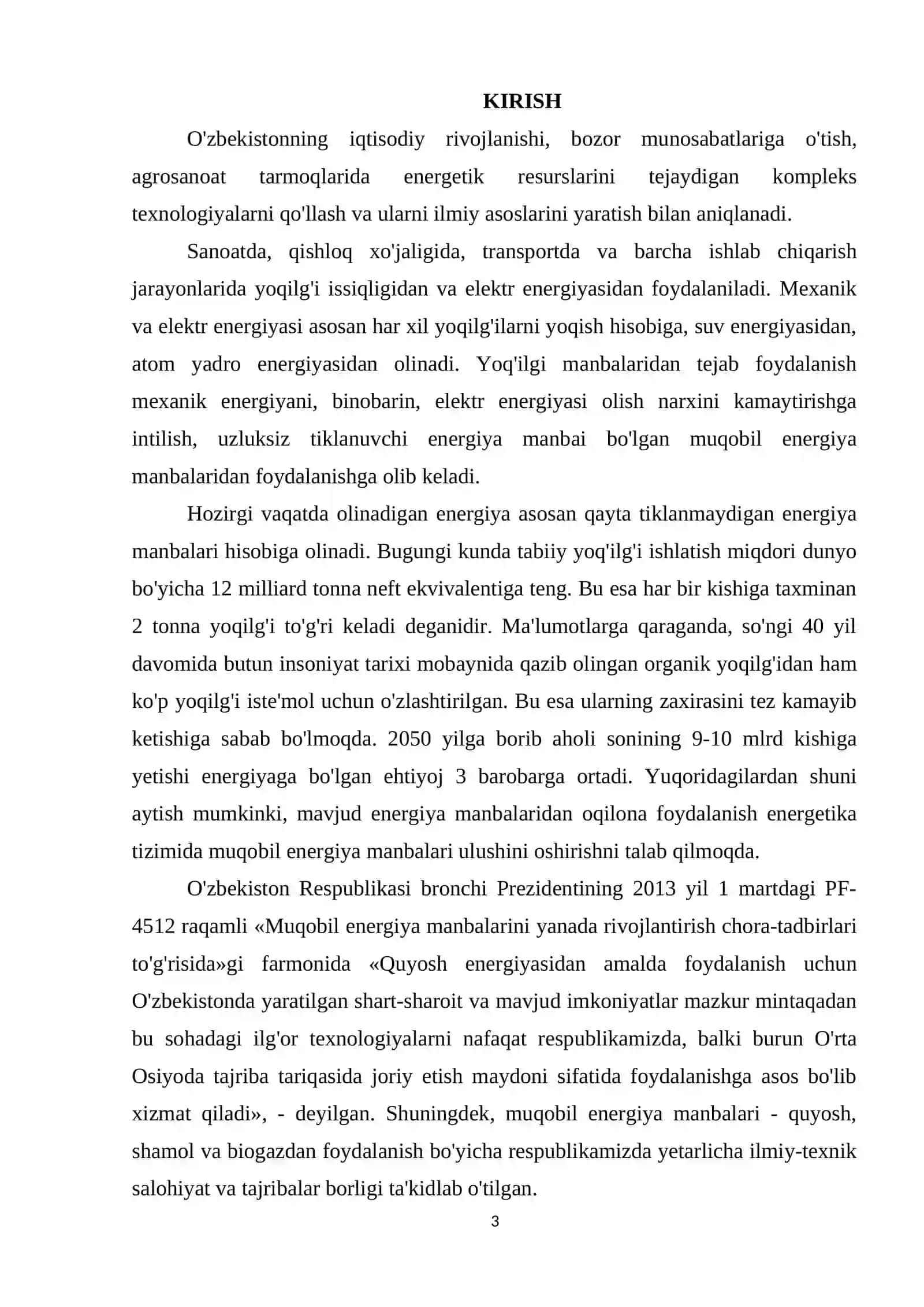 QAYTA TIKLANADIGAN ENERGIYA MANBALARINING SAMARADORLIGI 3