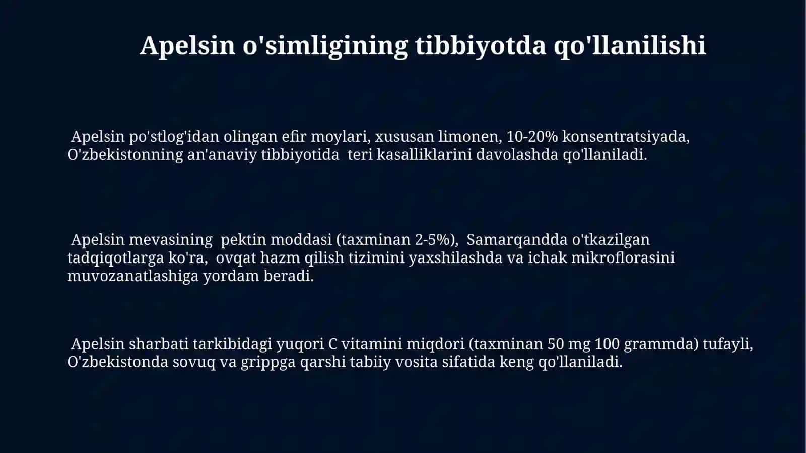 Apelsin o'simligi shifobaxsh xususiyatlari 3