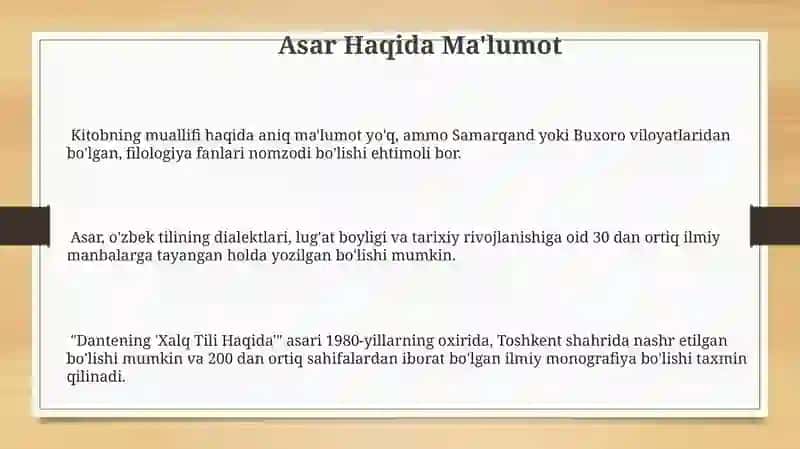 Dantening "Xalq tili haqida" asari 3