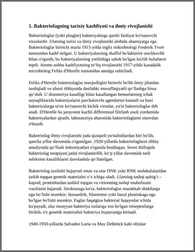 BAKTERIOFAG UNING TUZILISHI, XILLARI, AHAMIYATI 3