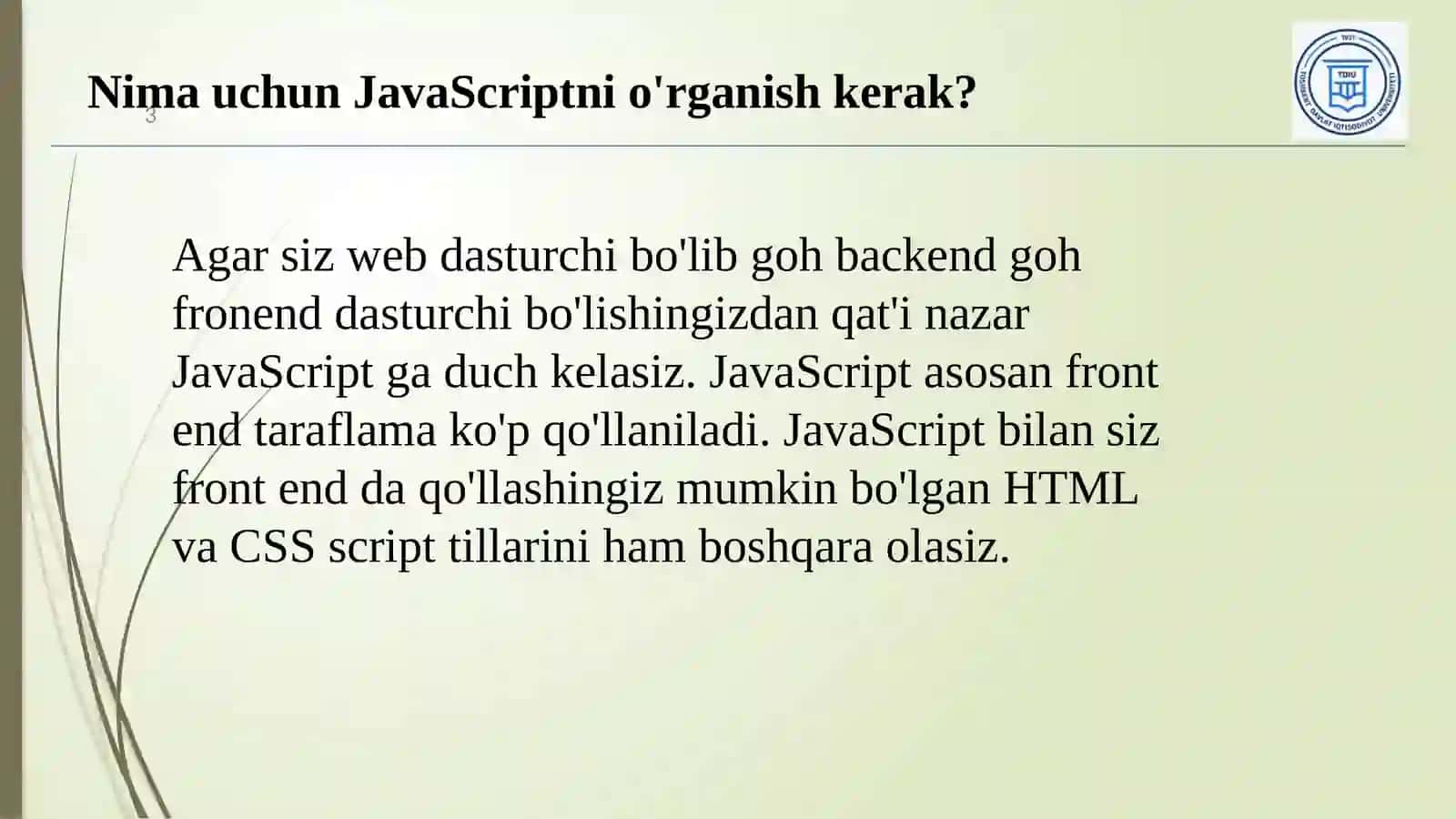 JavaScriptdan foydalanish imkoniyatlari 3