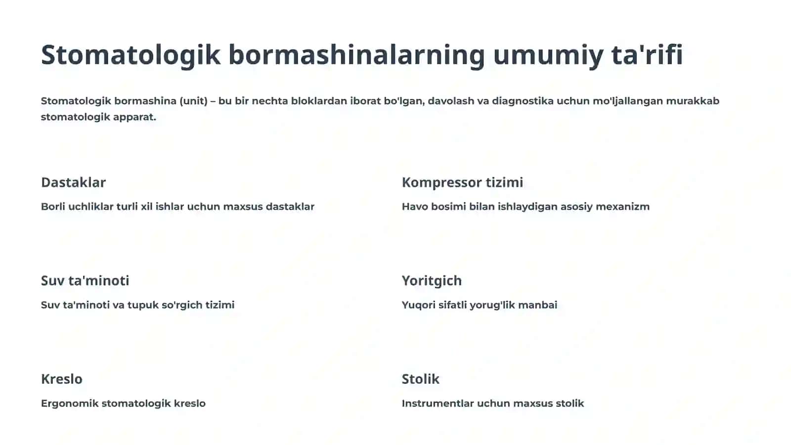 Stomatologik bormashinalar (apparatlar) turlari 3