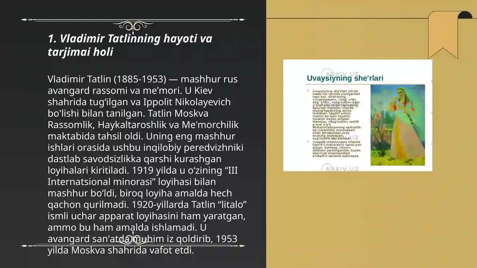 V.Tatlin hayoti va ijodi 3