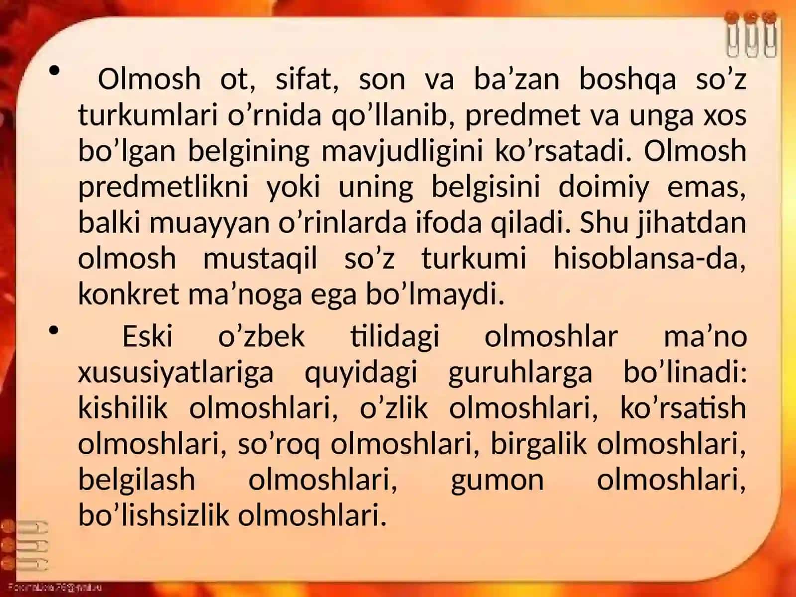 Olmosh so‘z turkumi 3