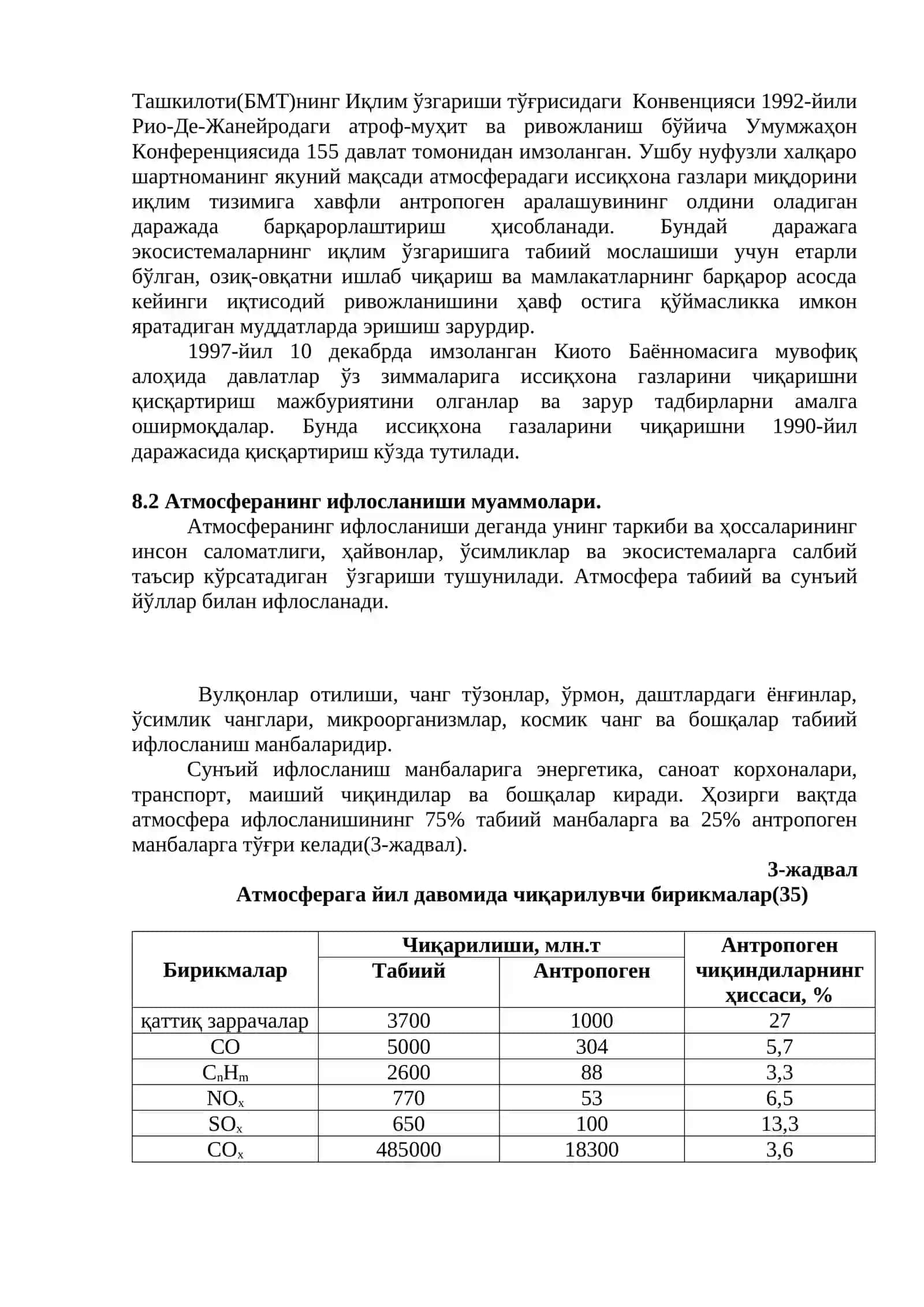 Атмосфера экологияси 3