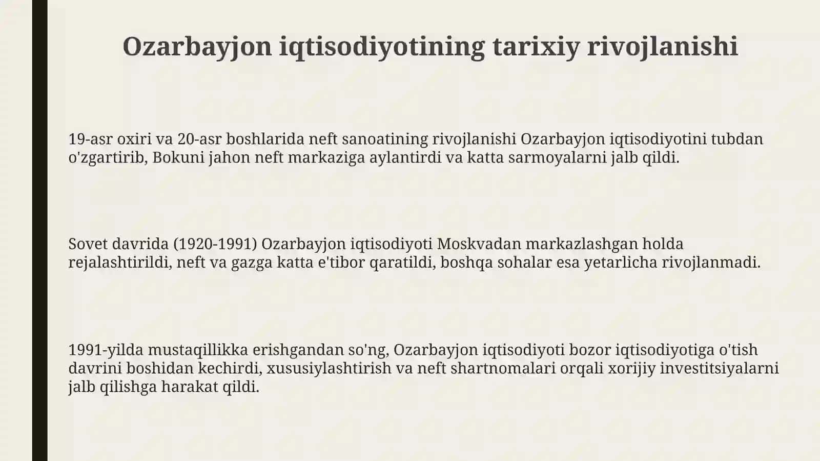 Ozarbayjon iqtisodiyoti 3