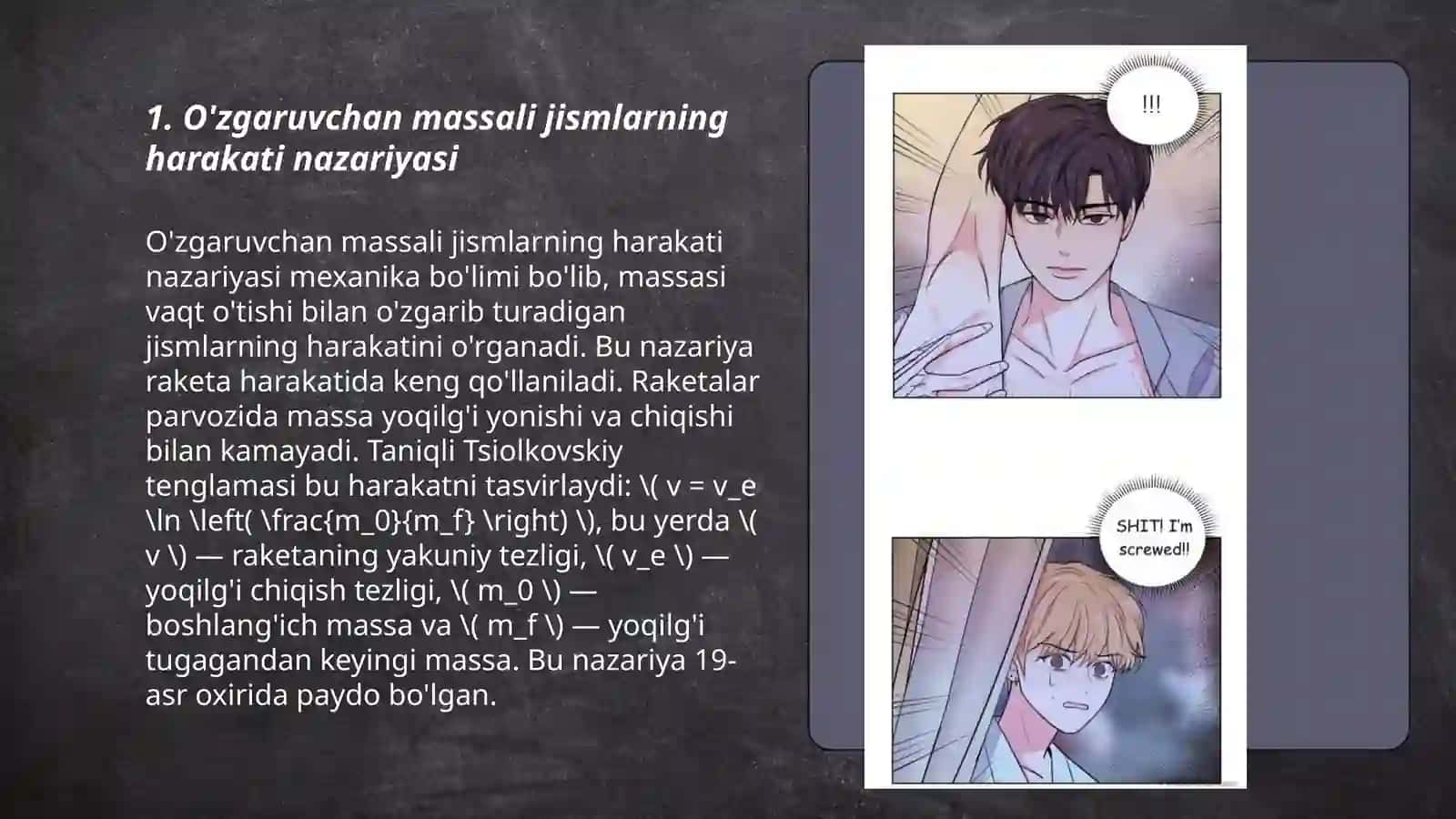 O'zgaruvchan massali jismlarning harakati 3