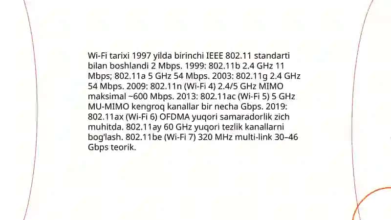 Wi-Fi va simsiz tarmoglar: texnologiyalar va xavfsizlik masalalari 3