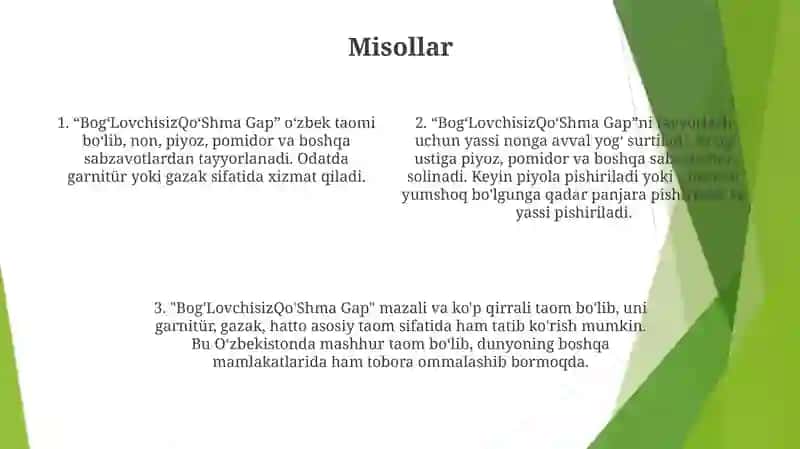Bog'Lovchisiz Qo'Shma Gap 3