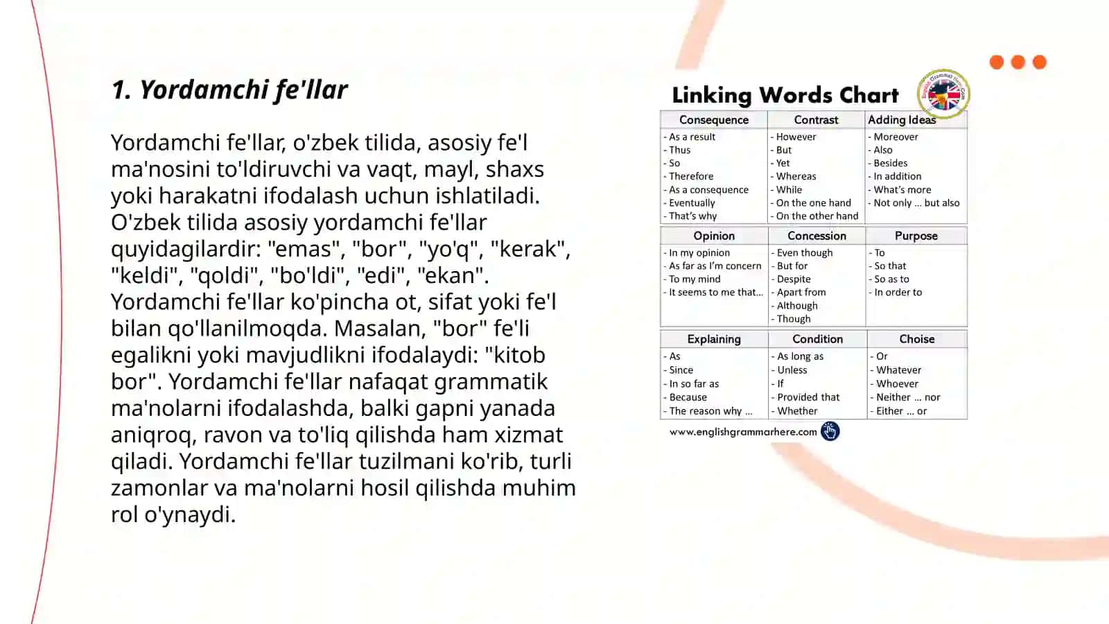 Yordamchi soʻz turkumlari 3