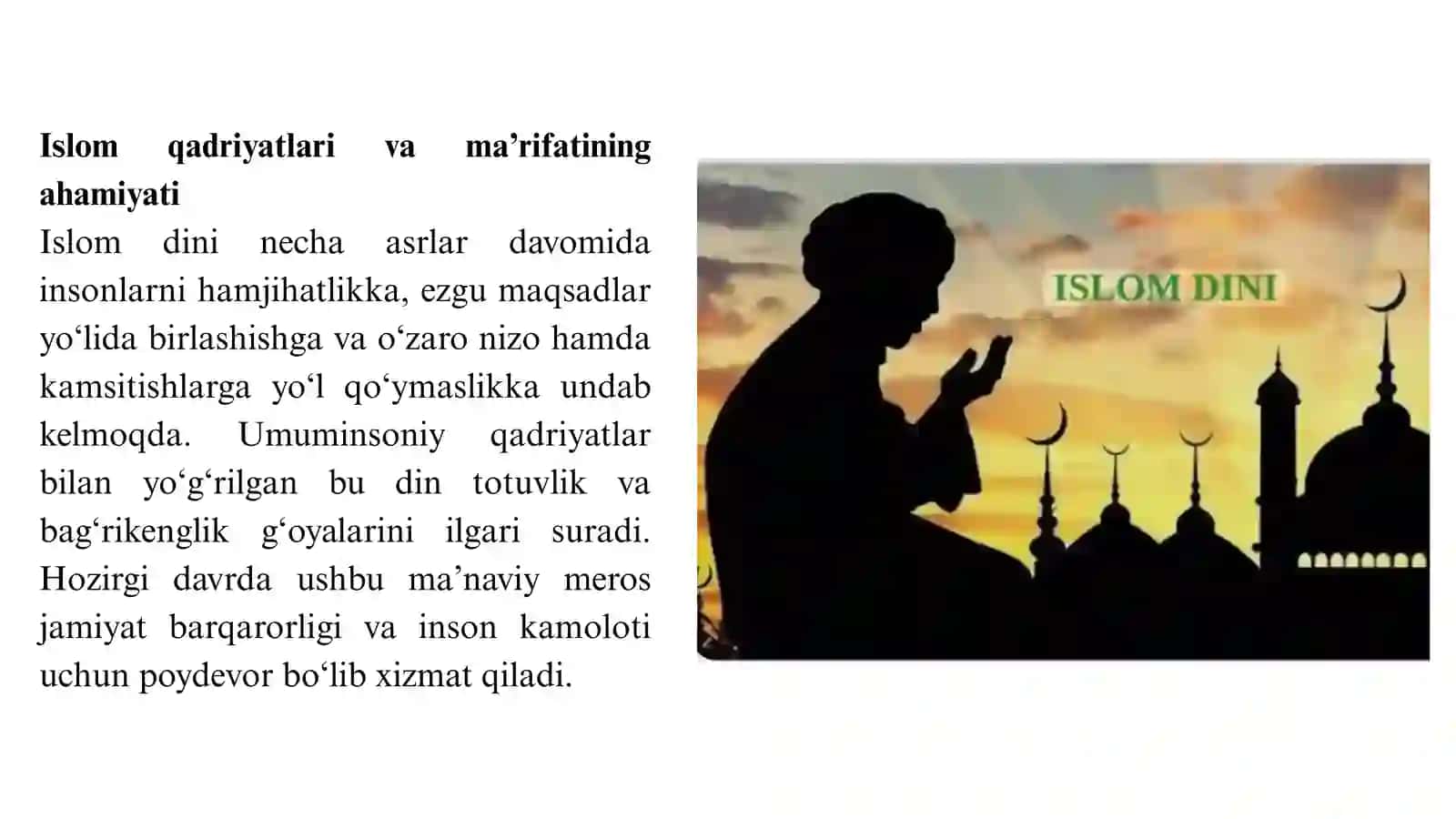 Islom qadriyatlari va ma’rifatining hozirgi davrdagi ahamiyati 3