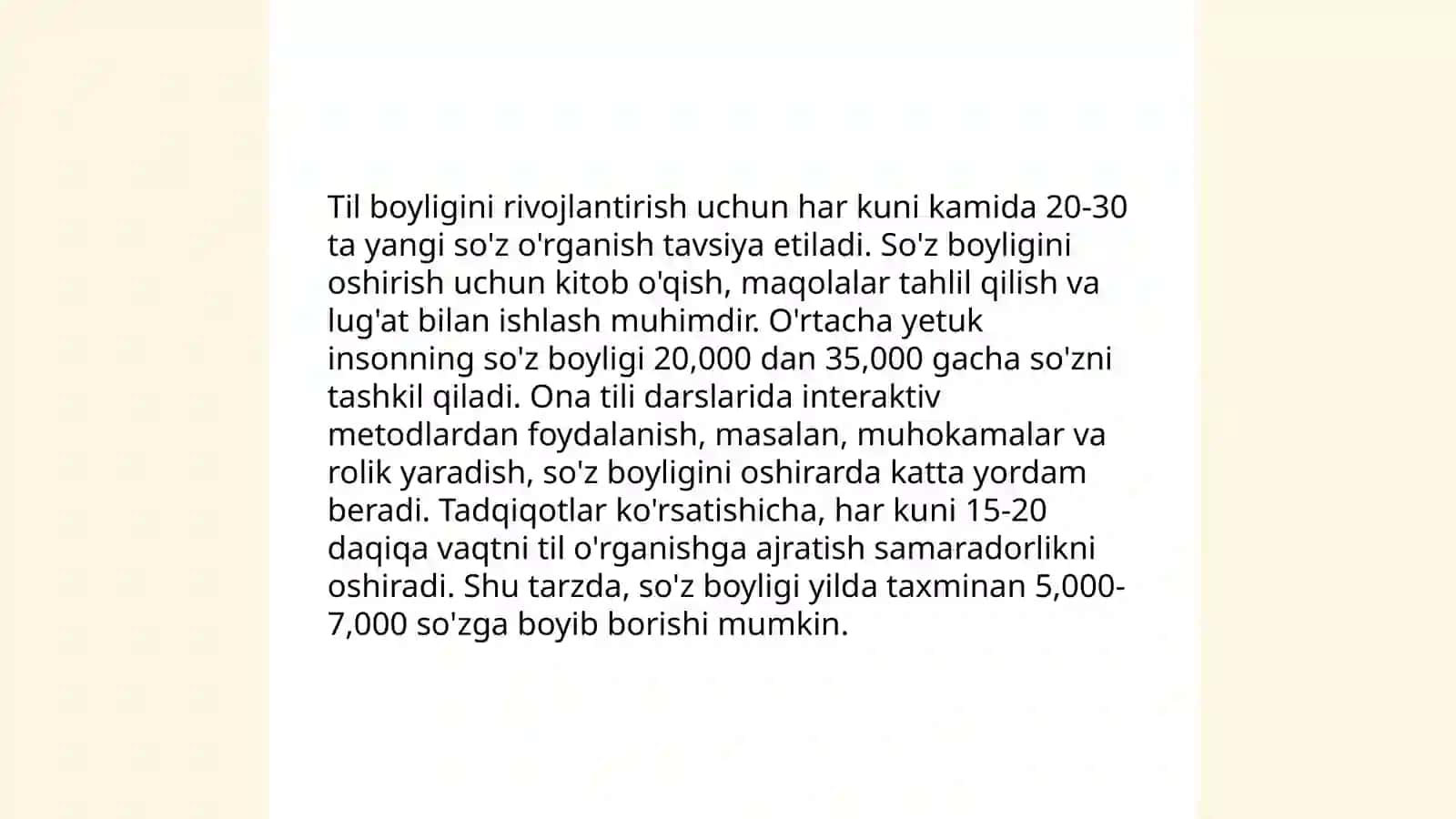 Ona tilidan sinfdan tashqari ishlar 3