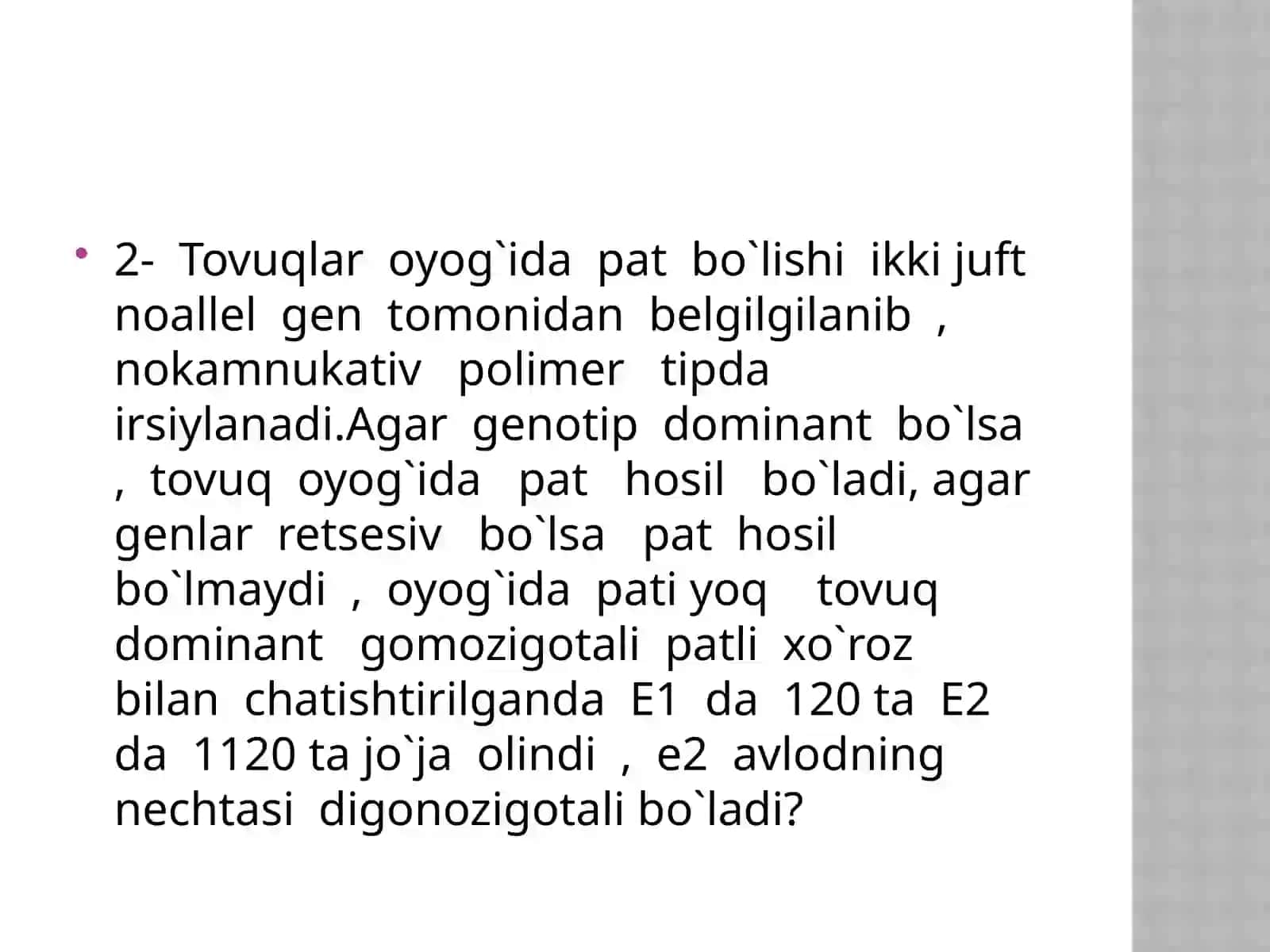 O`tilgan mavzuni takrorlash 3