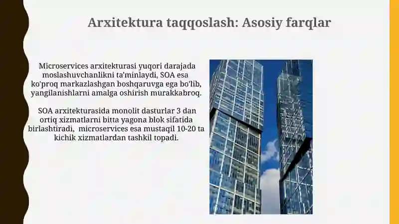 Dasturiy Ta'minot Arxitekturasidagi Farqlar 3