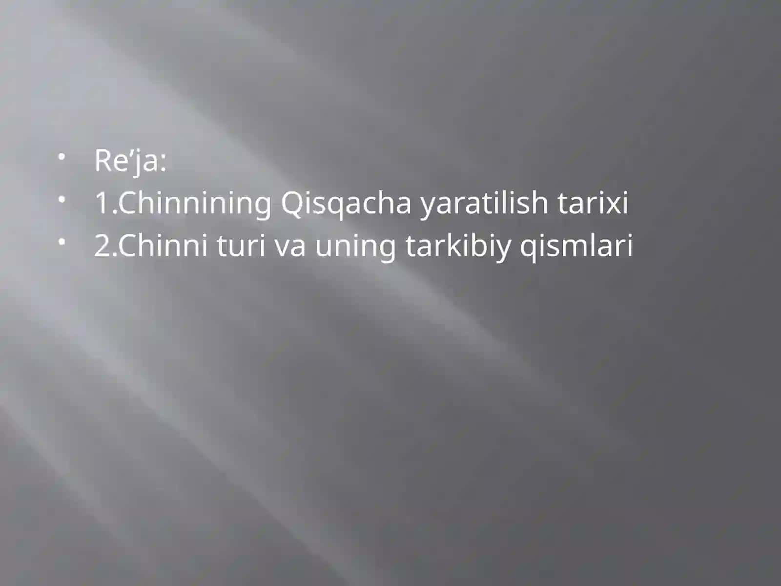 Chinni olish texnologiyasi 3