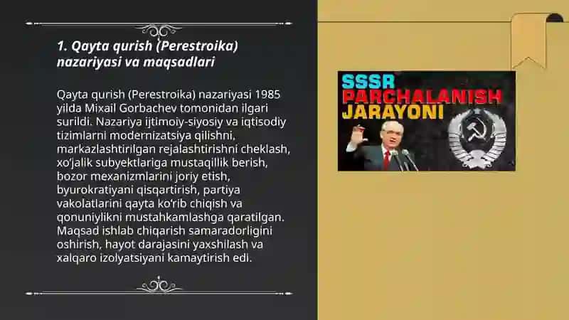 Qayta qurish (Perestroika) nazariyasi 3