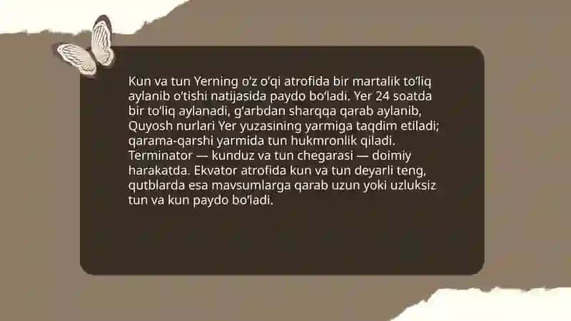 Yerning oʼz oʼqi atrofida aylanishining geografik oqibatlari 3