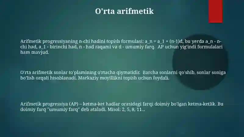 Arifmetik progressiya 3