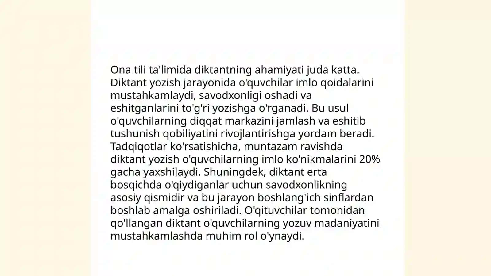 Ona tili ta'limida diktantlar 3