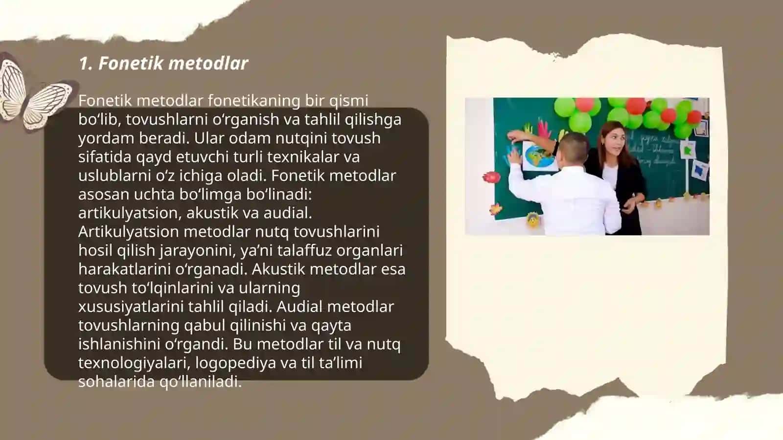 Ona tili o'qitish metodlari tasnifi 3