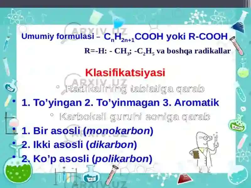 To’yinmagan karbon kislotalar mavzusini o’qitish metodikasi 3