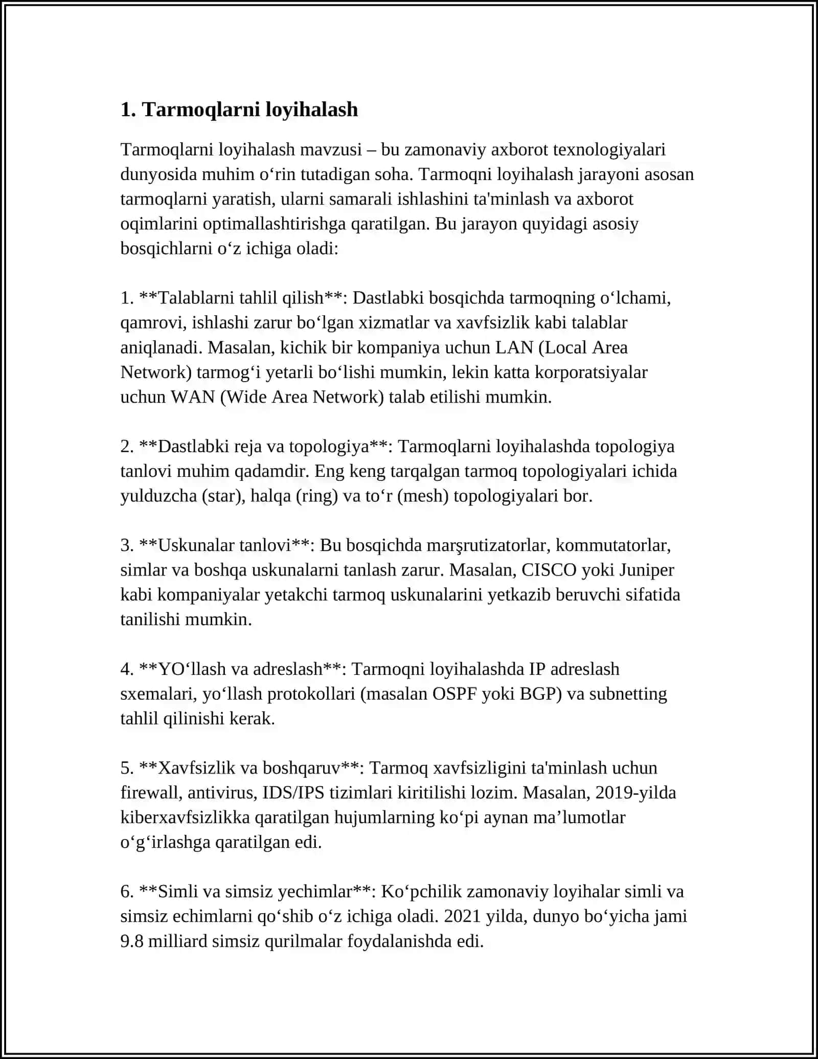 KOMPYUTER TARMOQLARIGA XIZMAT KO’RSATISH 3