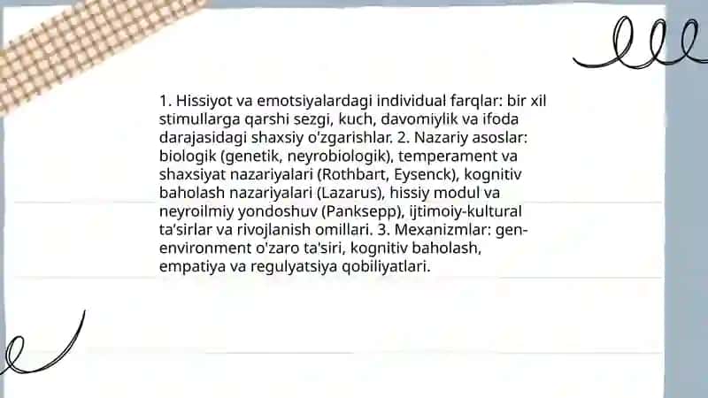 Hissiyot va emotsiyadagi individual farqlar 3