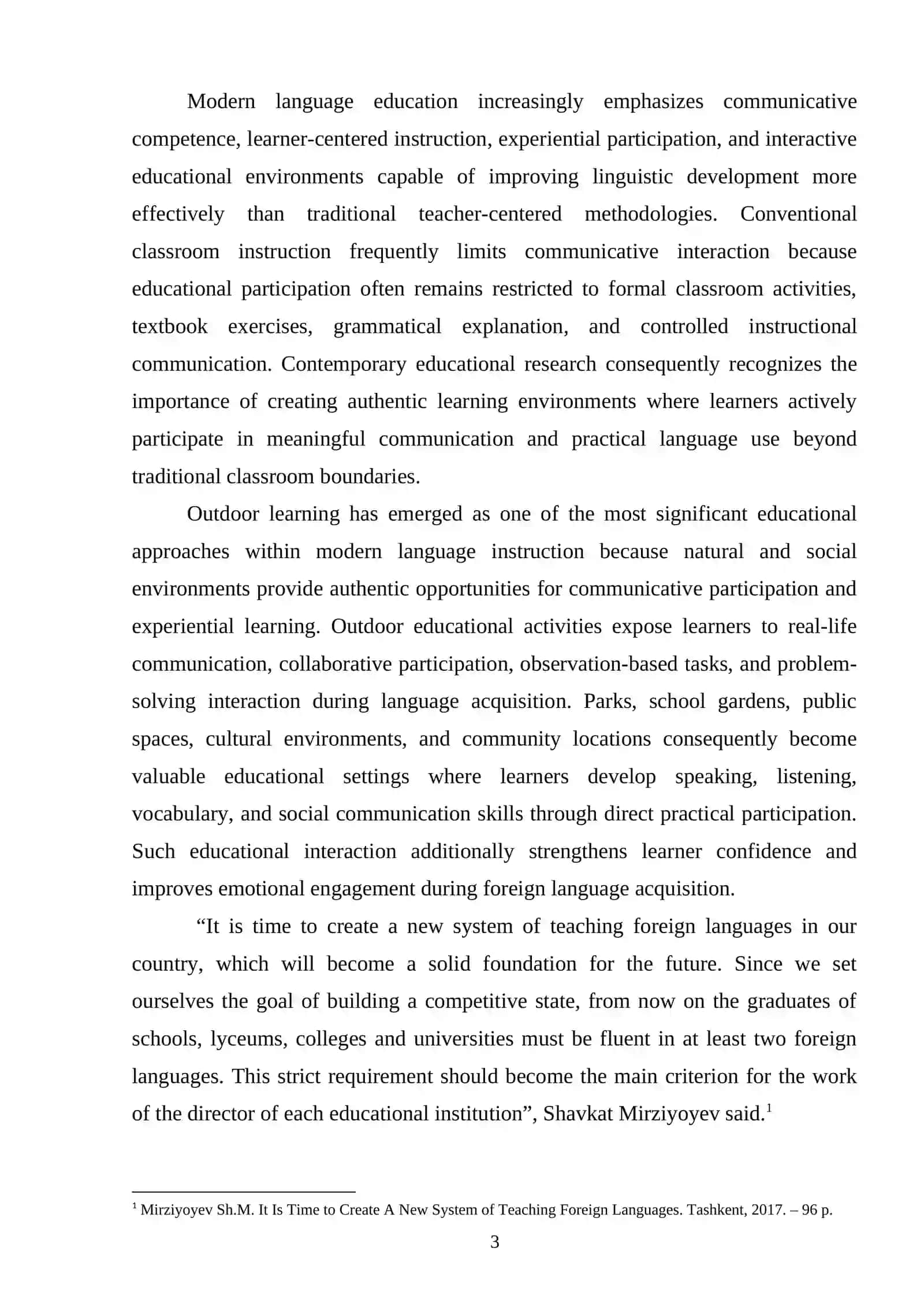 Course Paper: The role of outdoor learning in language education classrooms 3