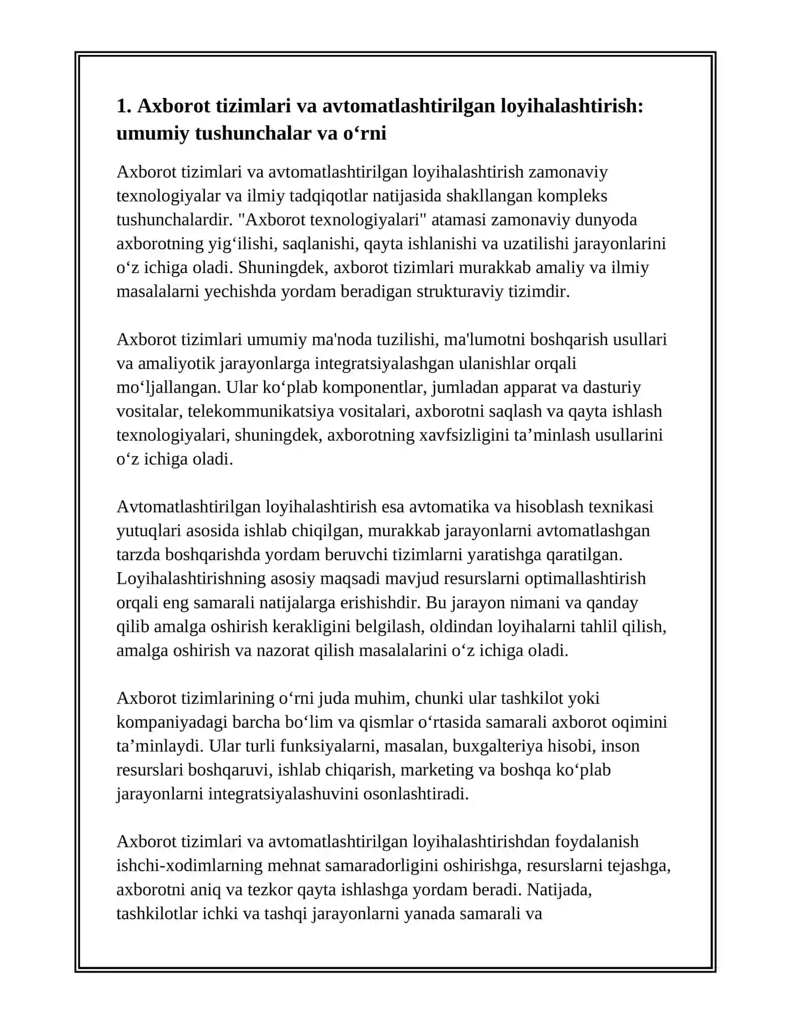 AXBOROT TEXNOLOGIYALARI VA TIZIMLARI 3