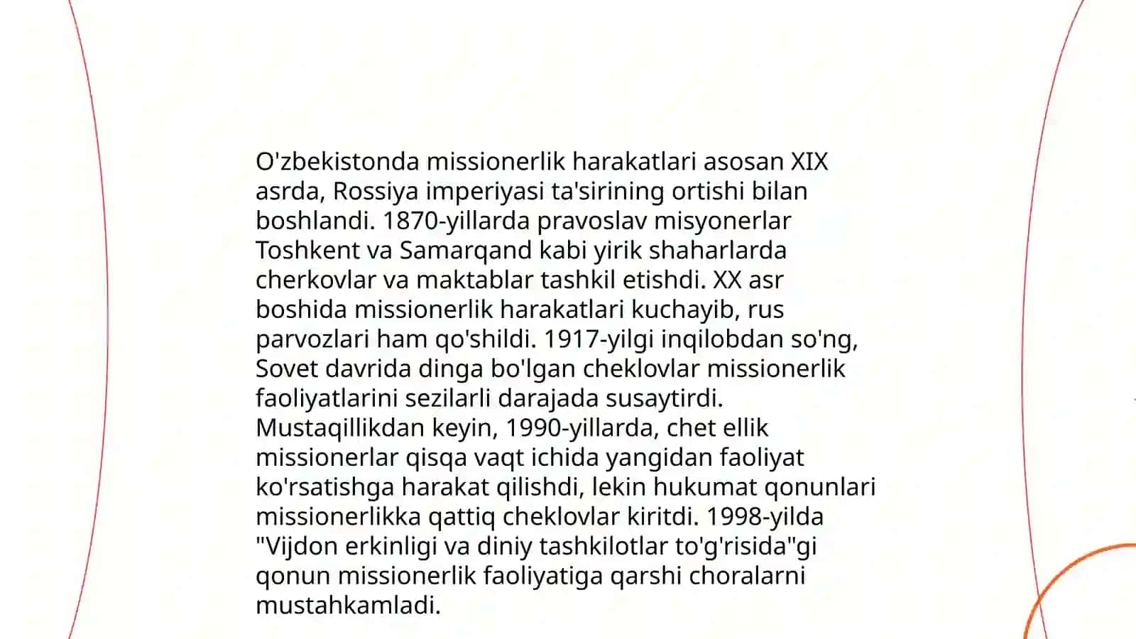 O'zbekistonda missionerlik harakatlarining tarixi 3