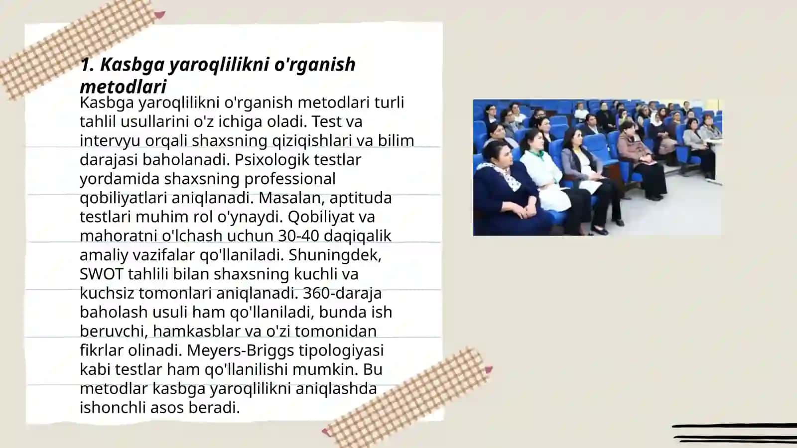 Kasbga yaroqlilikni belgilovchi uslublar 3