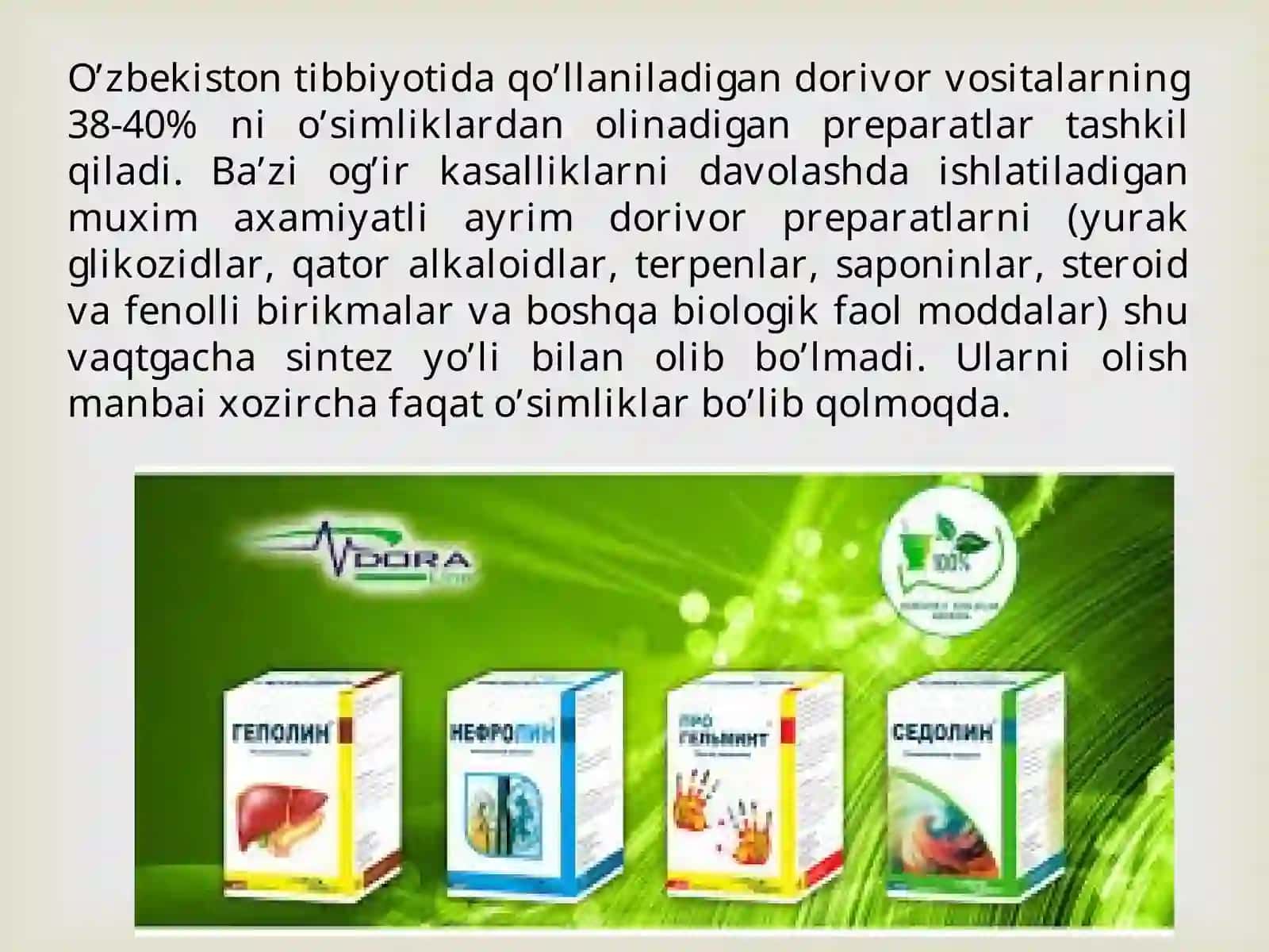 Dorivor O'Simlik Xom Ashyolarini Tayyorlash Asoslari 3