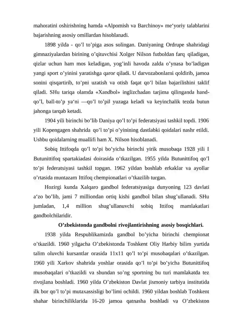 Gandbol o'yinining texnikasi 3