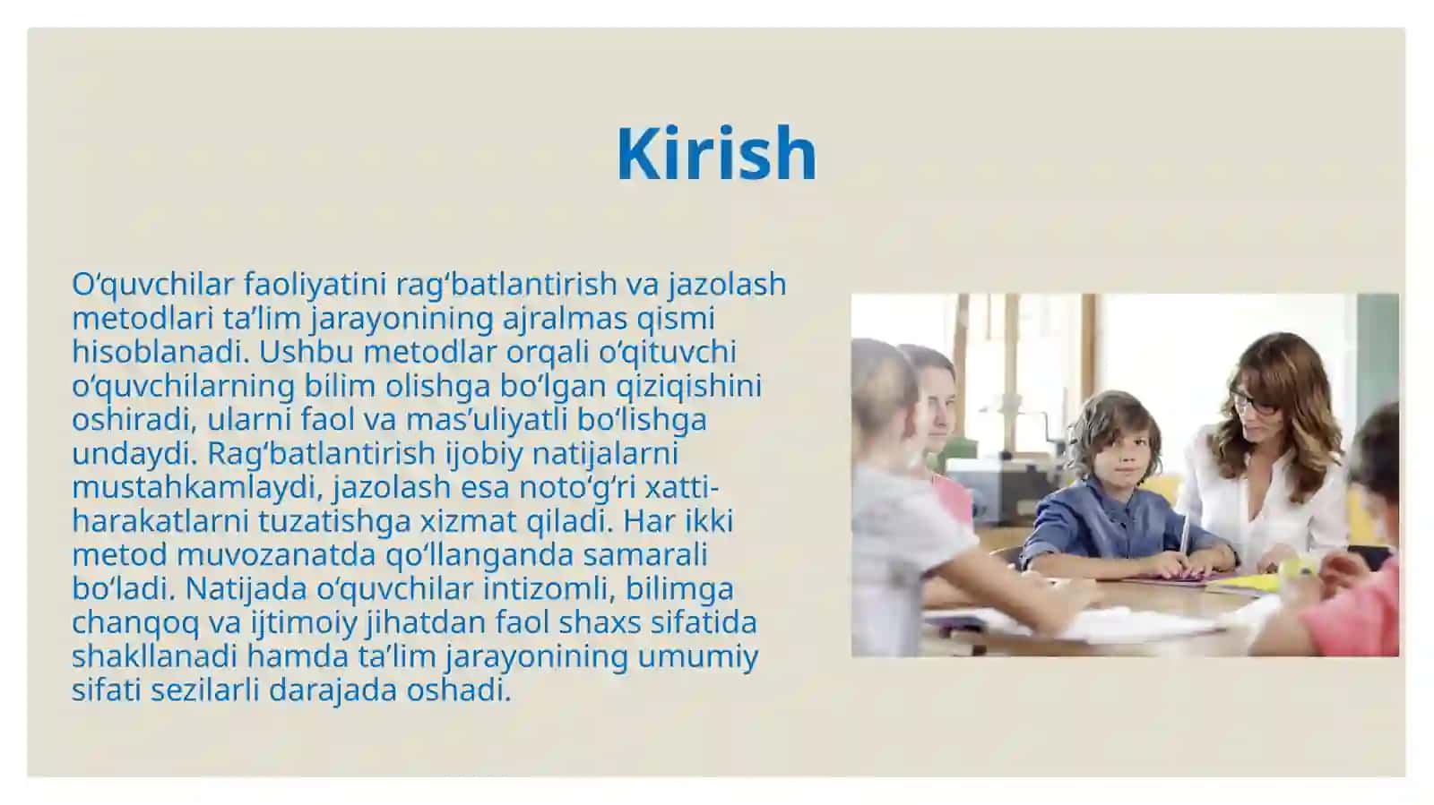 Oʻquvchilar faoliyatini ragʻbatlantirish va jazolash metodlari 3