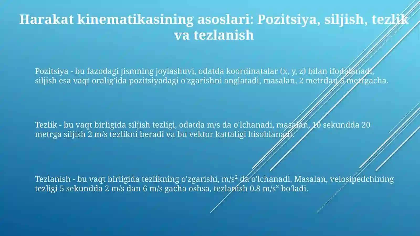 Odam harakatining kinematikasi 3