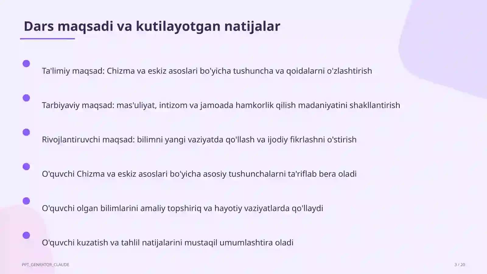 Chizma va eskiz asoslari (6-sinf) 3