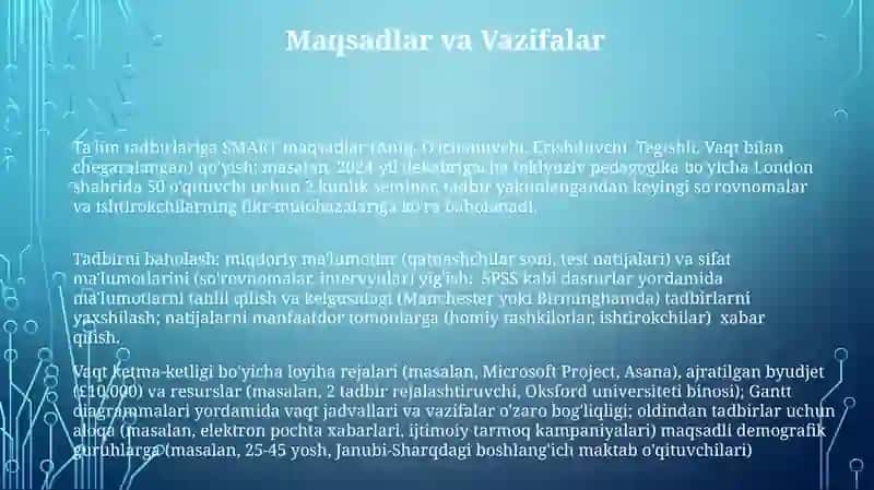 Tarbiyaviy tadbirlarni tashkil etish usullari 3