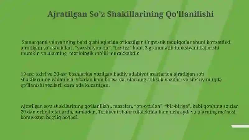 Ajratilgan So'z Shakillari Turlari 3