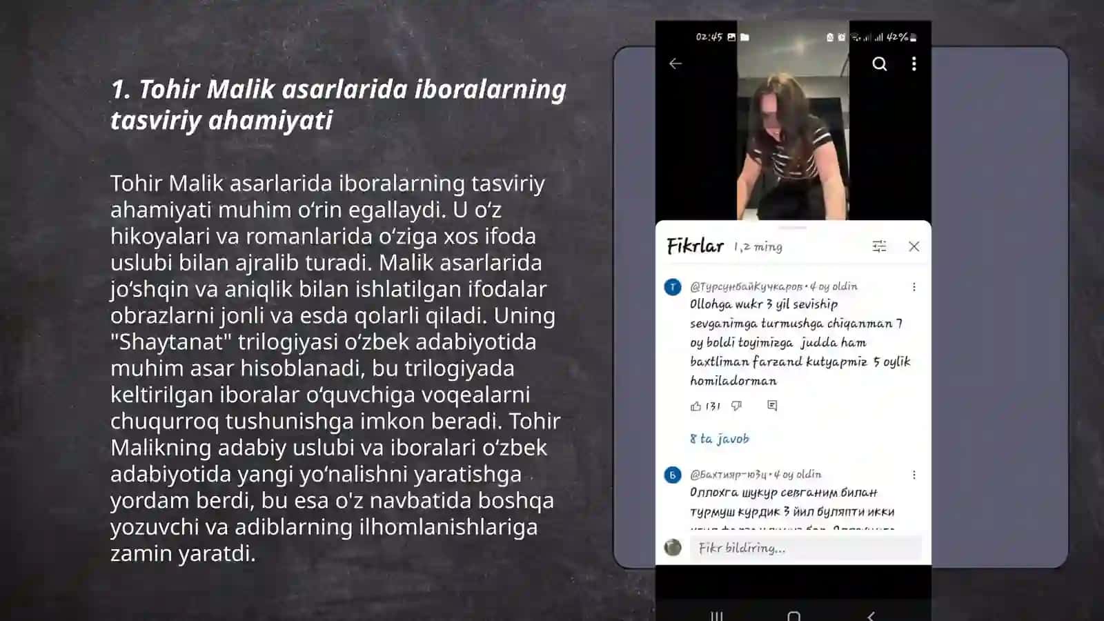 Tohir Malik asarlarida iboraning o'rni 3