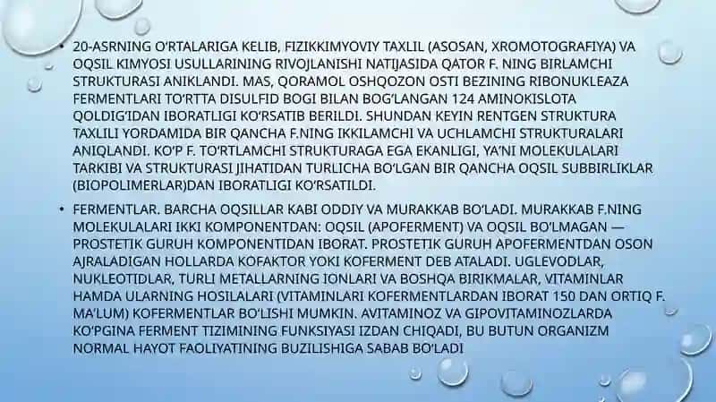Ontogenezda fermentlar faolligini boshqarilishi 3