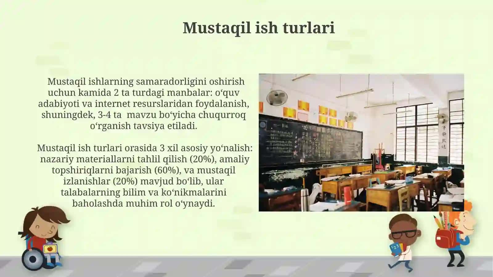 Darslarda mustaqil ishlarni tashkil etish 3
